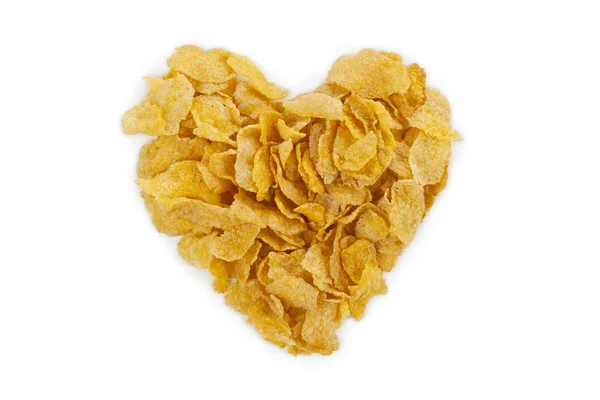 Hjärta form av cornflakes — Stockfoto