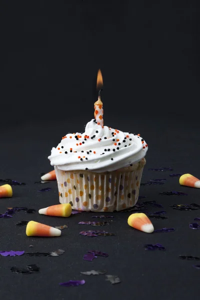 Immagine di cupcake con candela — Foto Stock