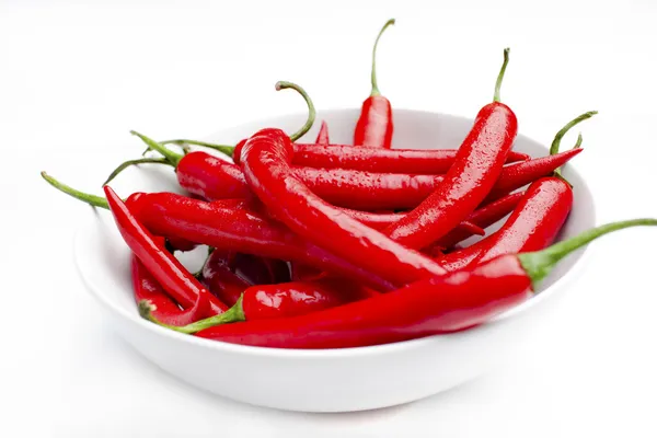 Moist Red Peppers in a Bowl — Stock Photo, Image