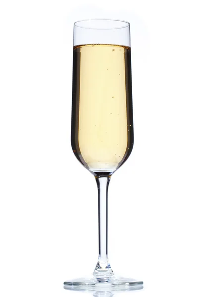 Full glass of champagne over white Royalty Free Stock Photos