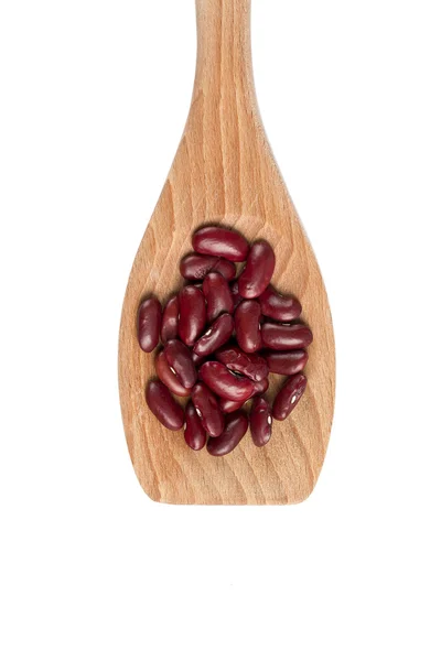 Röda bönor på en spatel — Stockfoto