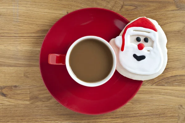 Άγιος Βασίλης διακόσμηση και καφέ — Φωτογραφία Αρχείου