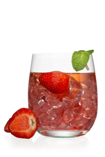 Jus de fraise en verre — Photo