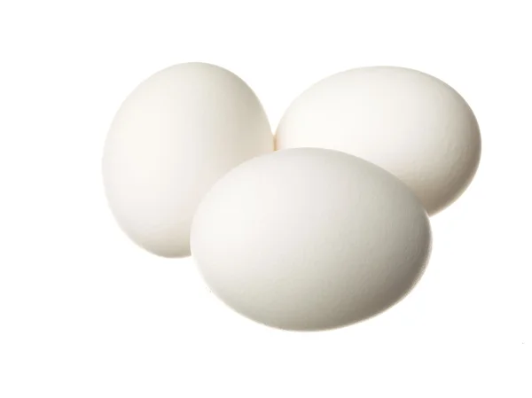 Three eggs isolated on white — Stock Photo, Image