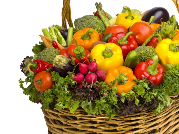 Top of basket of vegetables — Stock Photo, Image