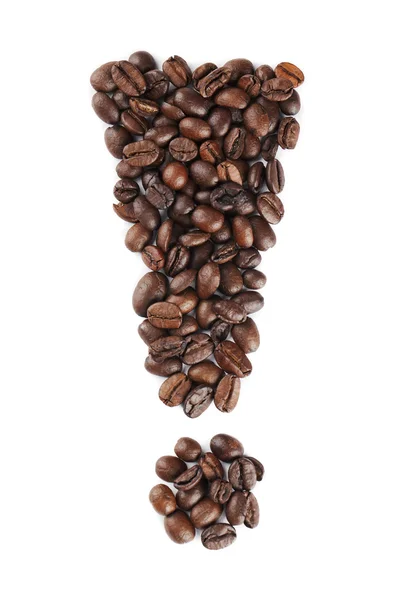 Coffee beans forming exclamation mark — Stock Photo, Image