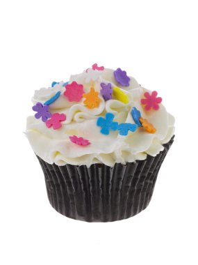 kar tanesi şekerleri ile cupcake