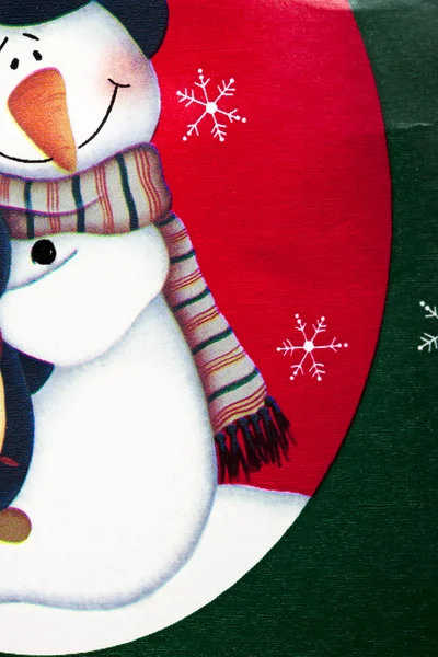 Close up shot of snowman sticker — Stock Photo, Image