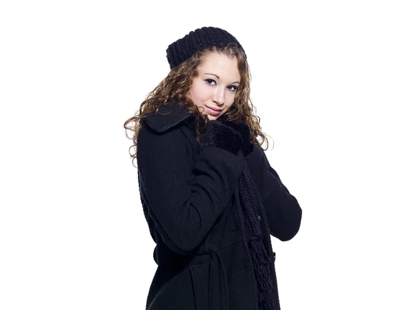 Portrait of a young woman in winter clothing — Stock Photo, Image