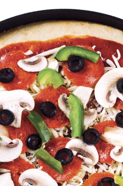 Pizza Topingler ile yakın çekim