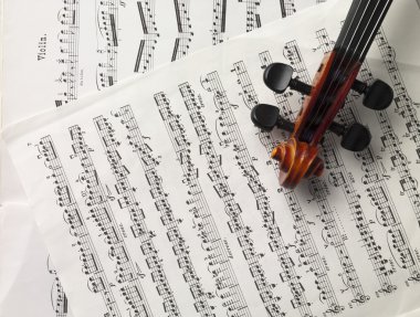 bir keman müzik levha ile Peg kutu