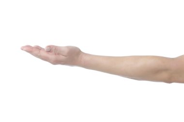 İzole kadın kol üzerinde beyaz bir arka plan görüntüsünü