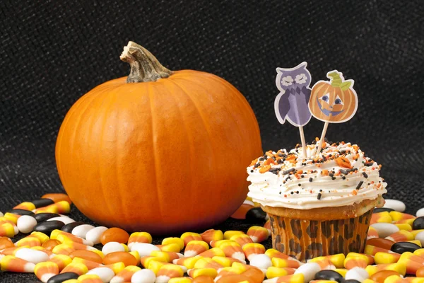 Delicioso pastel de halloween y calabaza — Foto de Stock