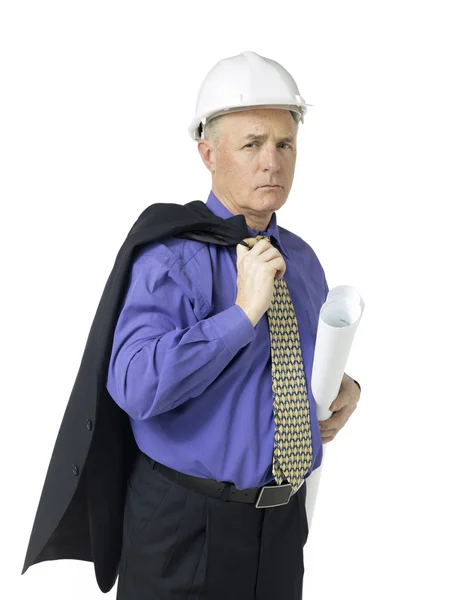 Architect holding a plan — Stock Photo, Image