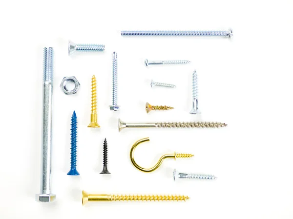 Bunch of Screws Flat — Stock Photo, Image