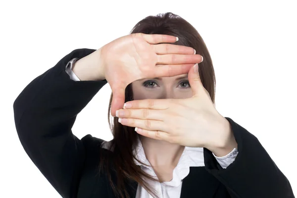 Mujer de negocios haciendo marco —  Fotos de Stock