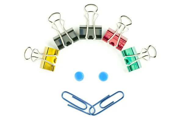 Clips forming happy face — Stock Photo, Image