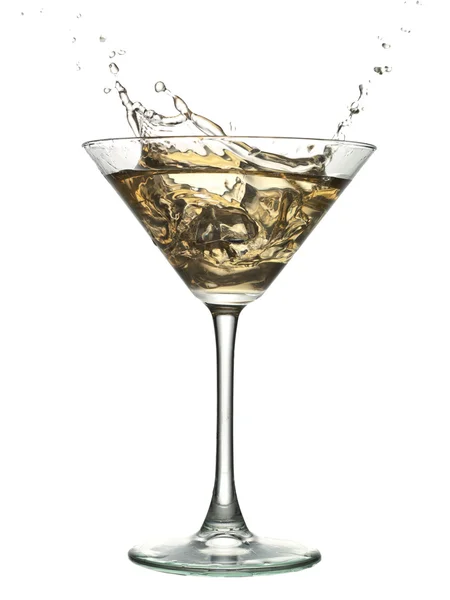 Ice cube splashed in martini — Stock Photo, Image