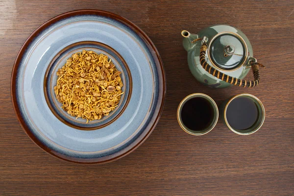 Cereal and black coffee — Stock Photo, Image