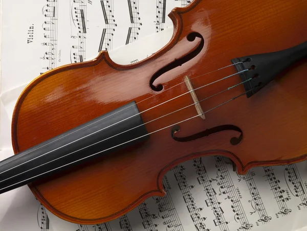 Viola mit Notenblättern — Stockfoto