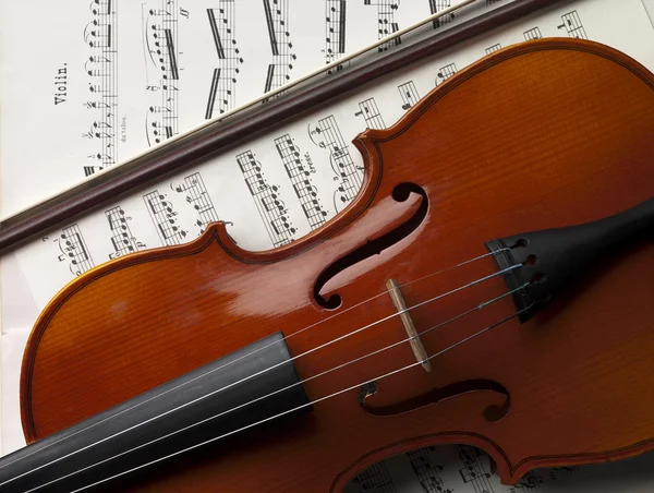 Violin and fiddle stick — Stock Photo, Image