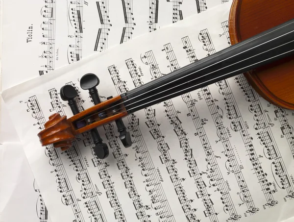 Violin and music sheets — Stock Photo, Image