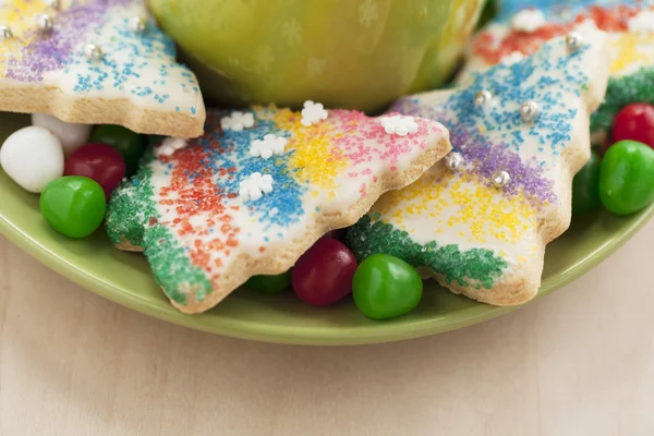 Christmas cookies with colorful candies — Stock Photo, Image