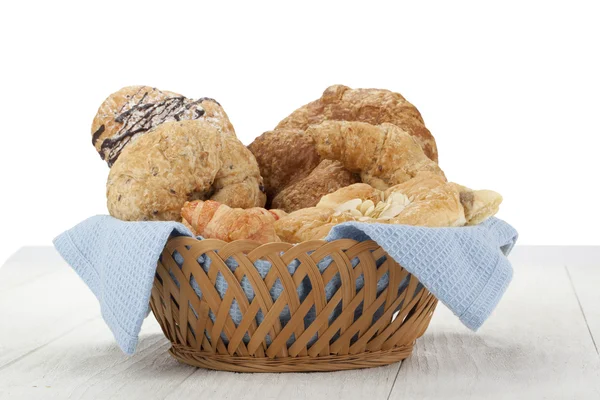 Basket full of croissants — Stock Photo, Image