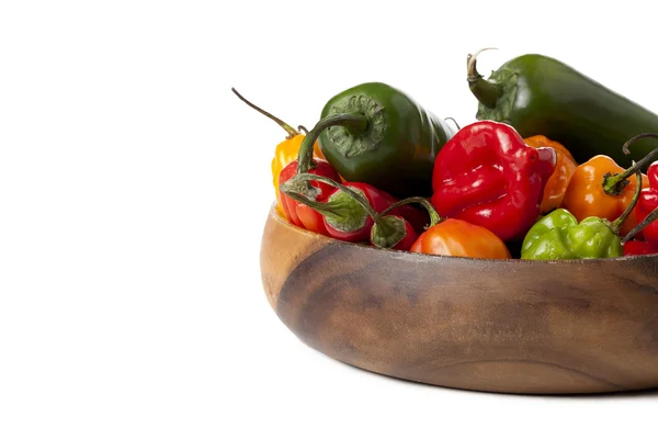 Bowl of peppers cropped — Stock Photo, Image