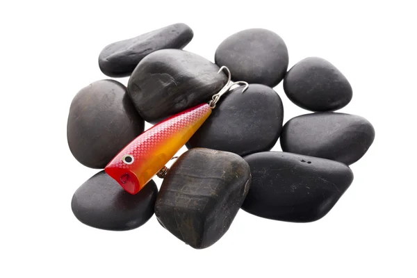 Fishing lures with stone — Stock Photo, Image