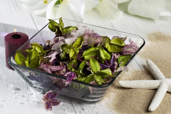 Flowers in bowl — Stock Photo, Image