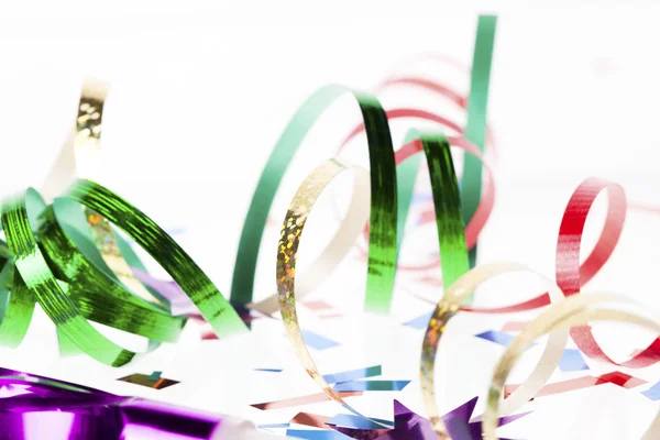 Close up shot of shiny colorful streamers — Stock Photo, Image