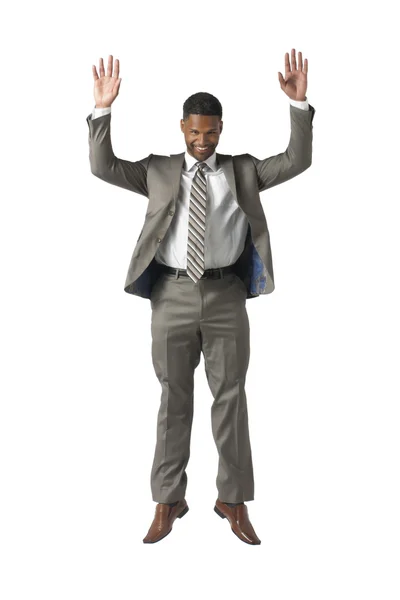 Businessman raising his hands — Stock Photo, Image