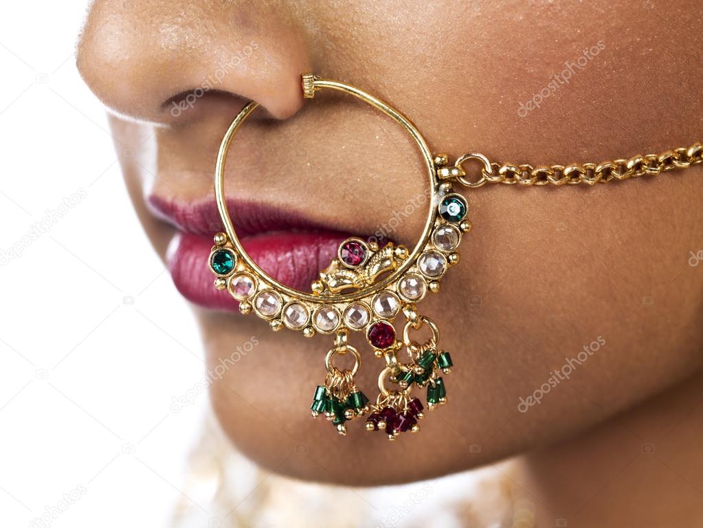 close up shot of a nose ring