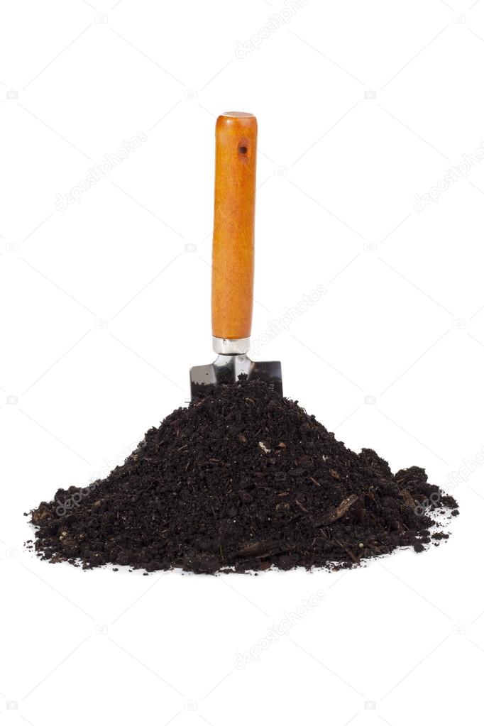 garden shovel and soil
