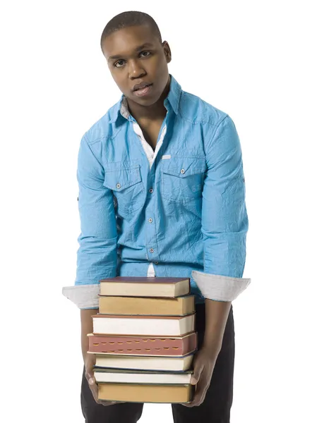 A male student holding books — Stock Photo, Image