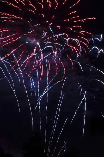 Colorful burst of fire works — Stock Photo, Image