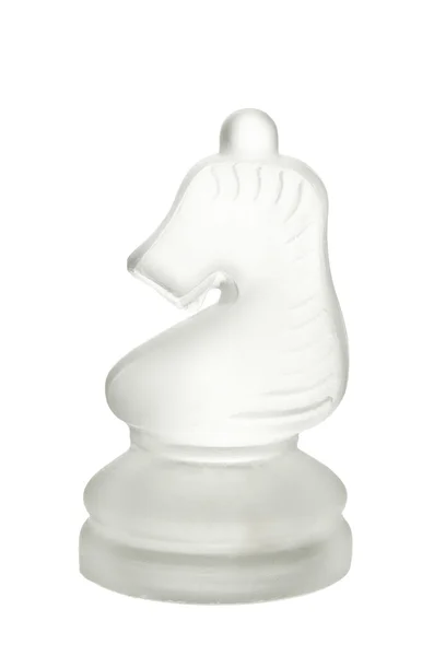 Pezzo di scacchi cavallo di vetro — Foto Stock