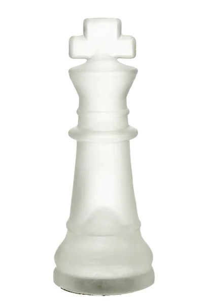 Glass king chess piece — Stock Photo, Image