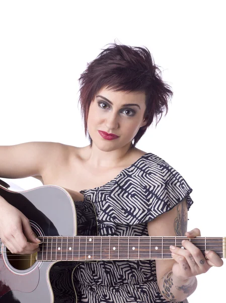 Guitarrista femenina — Foto de Stock