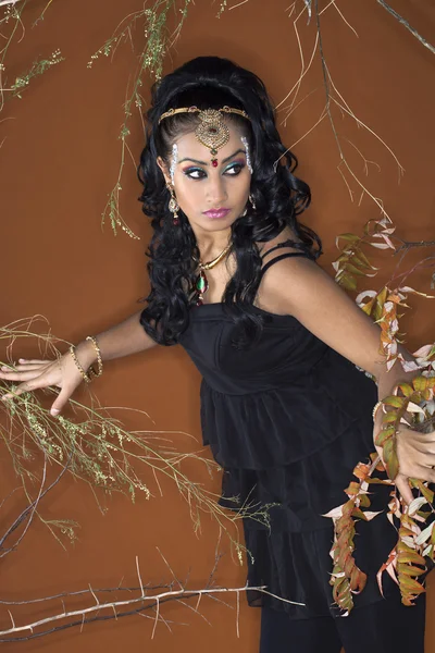 Unga indiska kvinnor mode modell poserar — Stockfoto