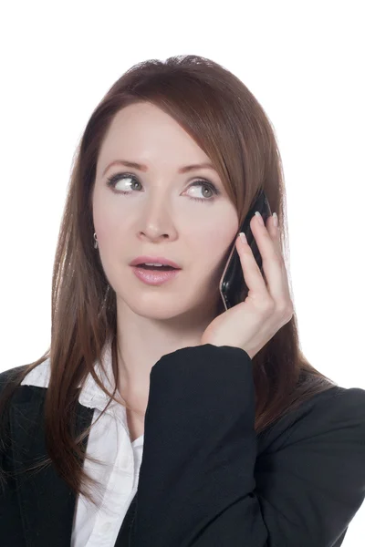 Бізнес-леді розмовляє на мобільному телефоні — стокове фото