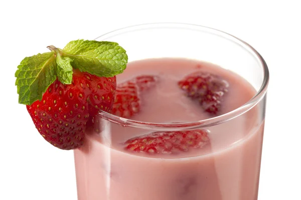 Close up shot of strawberry milkshake — Stock Photo, Image