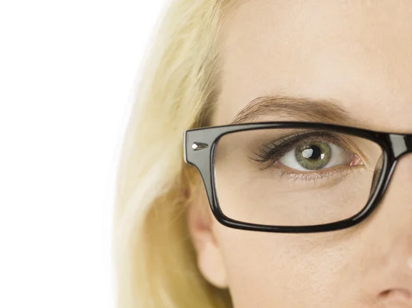 Stängt upp ögat med glasögon — Stockfoto