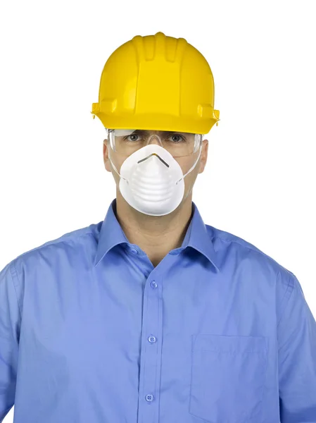 Construction worker wearing a protective gear Royalty Free Stock Images