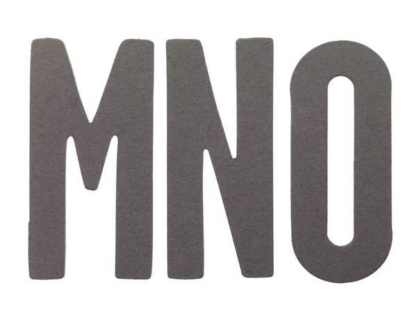 Cut out letters mno — Stock Photo, Image