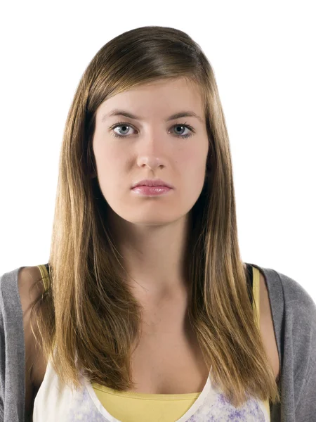 Retrato de uma mulher sem expressão — Fotografia de Stock