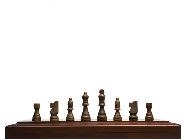 Trä schackpjäser — Stockfoto