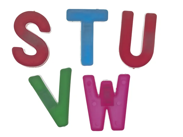 Kunststof alfabet letters stuvw — Stockfoto