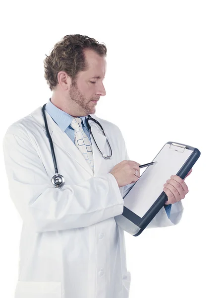 Young doctor checking his reports — Stock Photo, Image